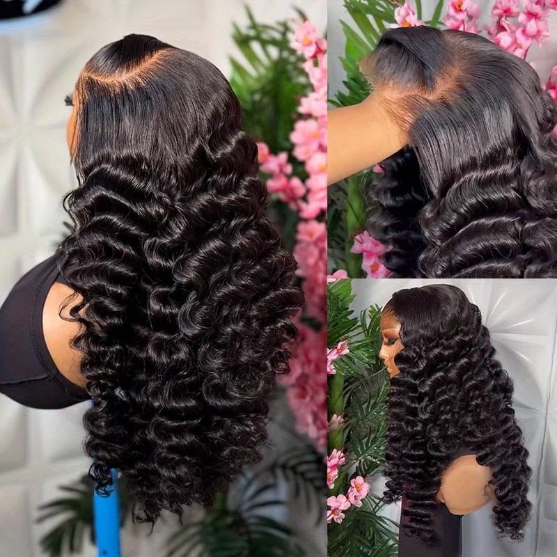 250% Density Loose Wave HD Full Lace Front Wig Human Hair 13x4 Glueless ...
