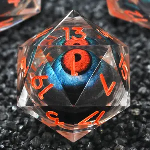 Liquid Core DND Dice, Moving Eye Dice Set D&D Sharp Edge Resin Dungeons n Dragons Dice Polyhedral Die Role Playing RPG D and D Dice