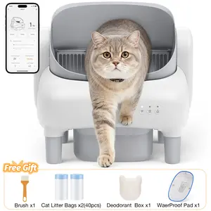 FUMOI Self-Cleaning Cat Litter Box for Multi-Cat Families, Open-Top Automatic Litter Box with APP Control & 2.4G WiFi, Smart Safety Sensors, Odor Lock Technology & 10.5L Large Waste Drawer