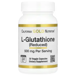 California Gold Nutrition L-Glutathione (Reduced), 500 mg, 30 Veggie Capsules