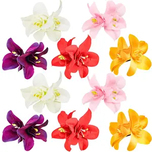 10PCS Flower Hairpin, Artificial Tropical Flower Hair Clip for Seaside Holiday, Bridal Hair Accessories