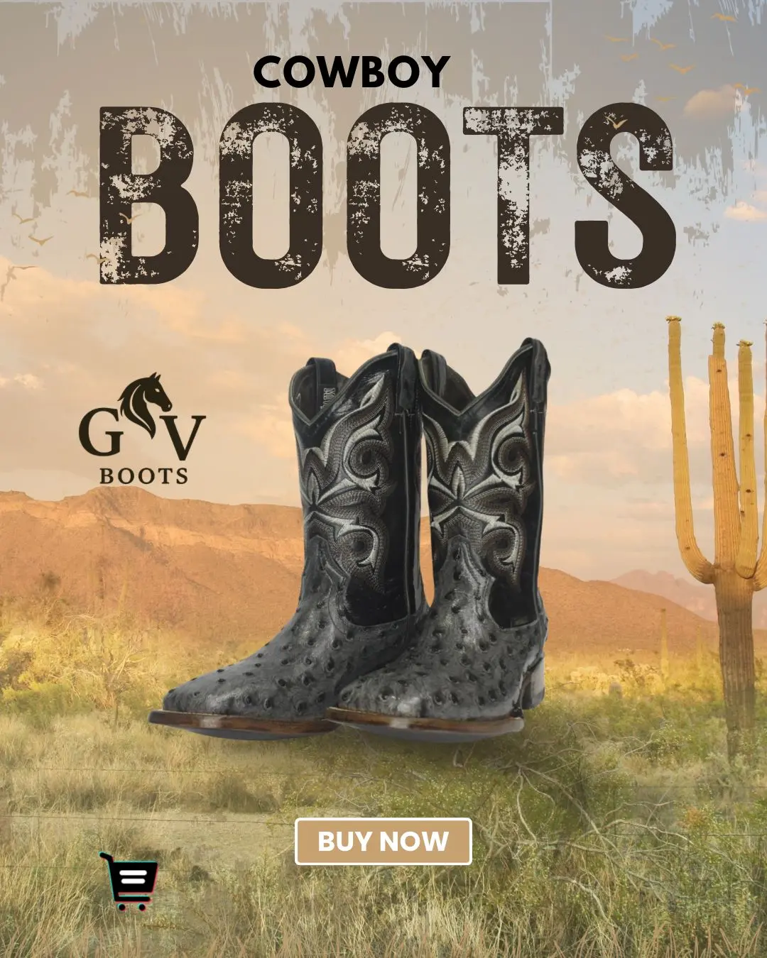 Botas de Avestruz Grey