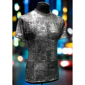 MEN'S SHORT SLEEVE TEE - METALLIC - SILVER