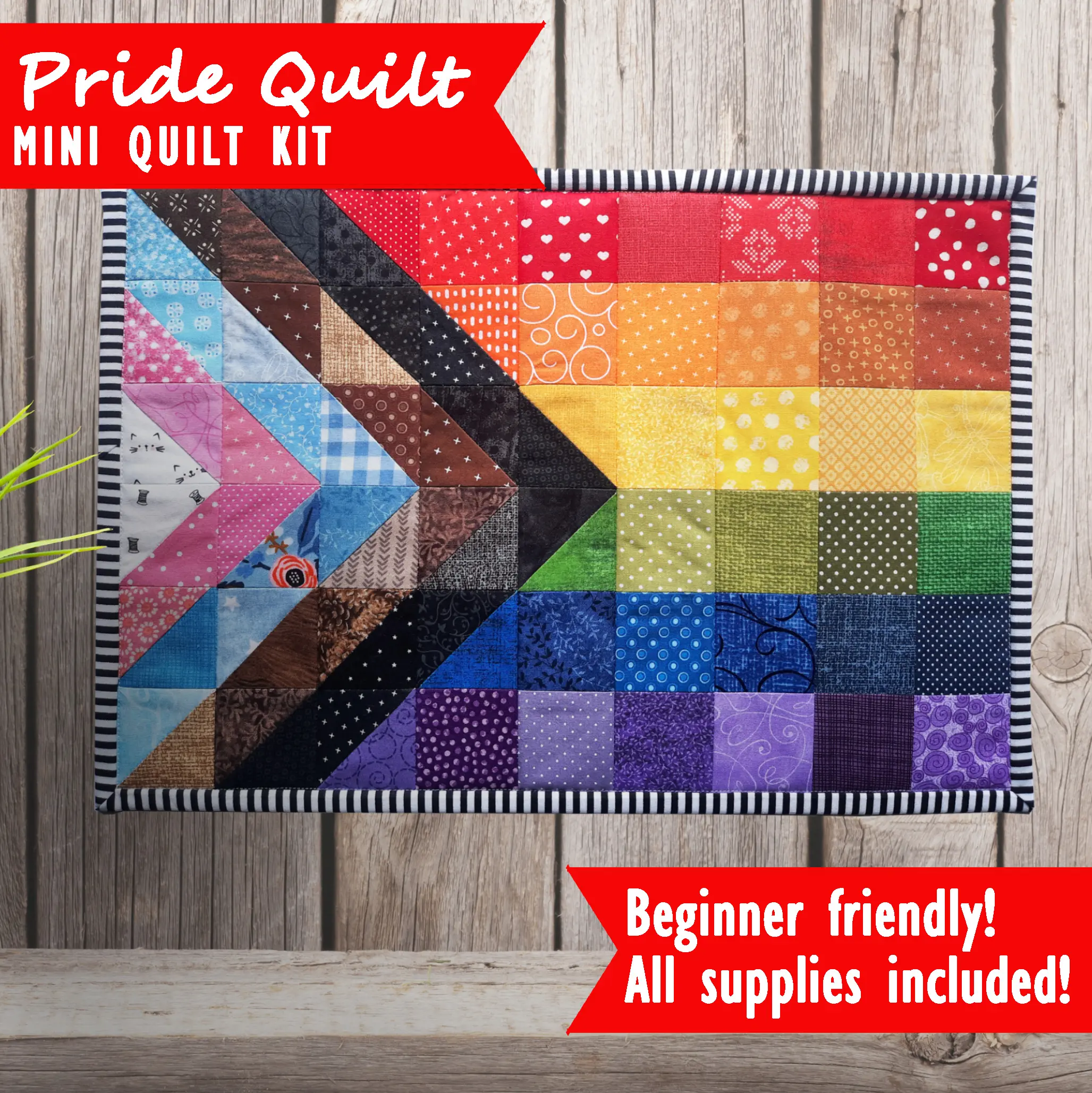 Pride Flag Pre Cut Quilt Kit + Pattern Pride Flag Pre Cut Quilt Kit + Pattern