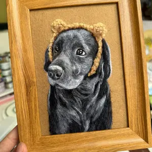 Personalized Pet Felt Artwork, Custom Wool Pet Portrait Wall Decor, Handmade Gift for Dog & Cat Lovers