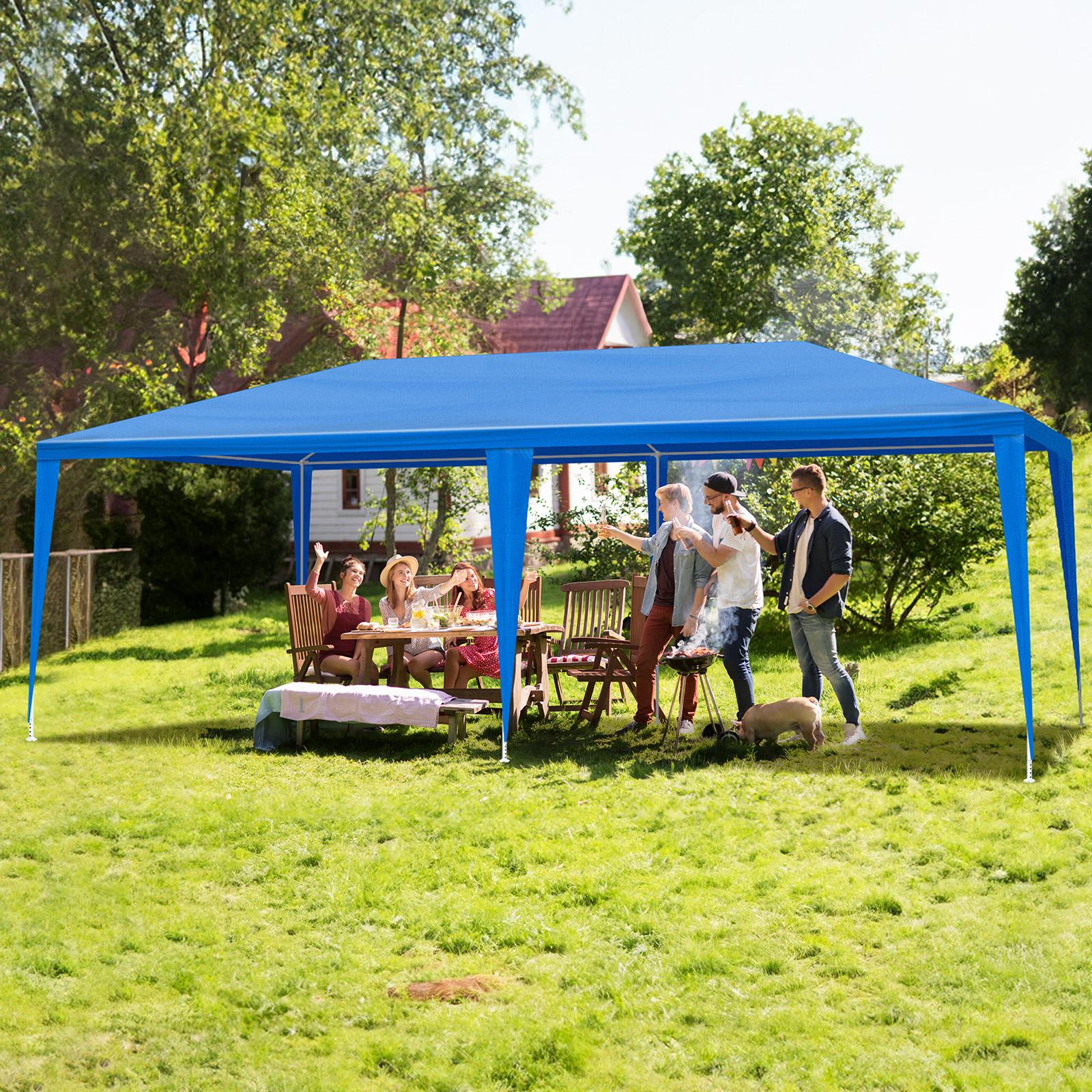Patio Wedding Camping Backyard Party, 10'x20' Blue Waterproof Canopy with 6 Removable Sidewalls, Outdoor Gazebo Tent