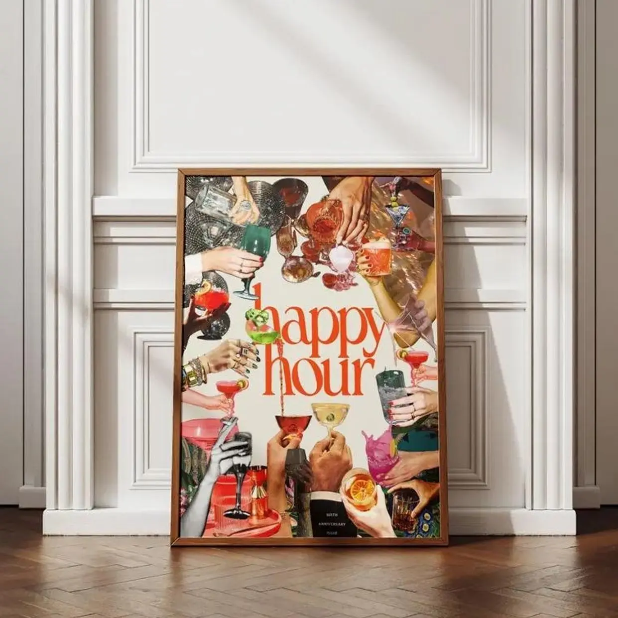 Cocktail Digital Print, Happy Hour Wall Art, Vintage Kitchen Decor