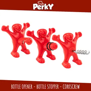 Novelty Kitchen Utensil Gift Pack by Sir Perky | Corkscrew, Bottle Cap Opener & Bottle Stopper | Perfect for Dirty Santa, White Elephant, Christmas