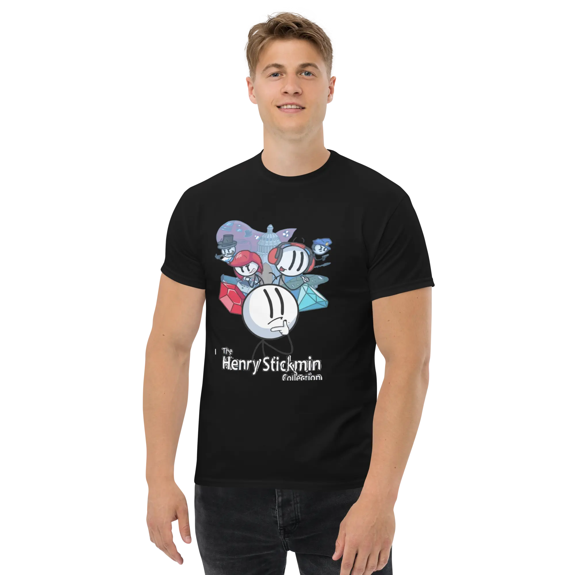 Henry Stickmin Collection Memories Unisex Classic Tee - Fitted Short Sleeve Crew Neck Summer Casual Cartoon T-Shirt