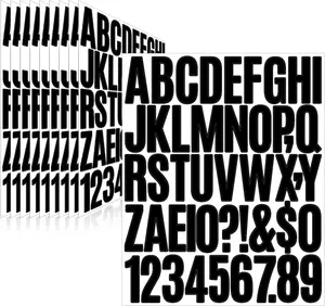 Pcs  Sheets Letter Stickers,Self Adhesive Waterproof  Inch Mailbox Numbers Vinyl Stickers,Alphabet Decals for Water Bottle,Window,Door,Classroom,Car,Laptop,Scrapbook (Black,  Inch)