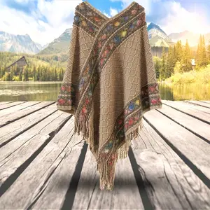 [Windproof Shawl Scarf] 1pc Women's Large Shawl Scarf |   Windproof Warm Tassel Design, Soft Pullover for Outdoor Camping Hiking Travel, Coffee/Gray/White/Red/Yellow/Black, Camping Gear, Autumn Hiking Accessory, Winter Warmth, Stylish Wrap, Durable Fabric