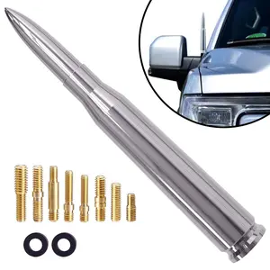 50 BMG Antenna 6061 Aluminum Short Design 50 Cal Compatible with Chevy Dodge Jeep Ford Toyota BMC Nissan & More with 8 Adapters for Easy Installation