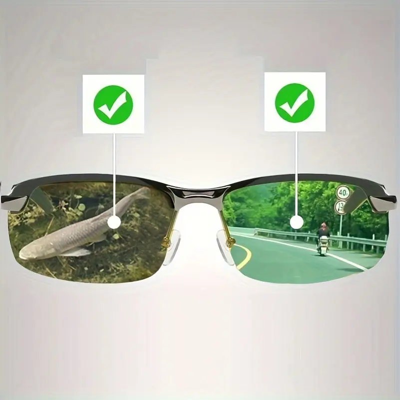 1 Pair Biker Sports Eyewear - Color Changing Lens, Smart Photochromic, Eye Protection Sunglasses, All Seasons, Ideal Gift for Sports Enthusiasts, Color Changing Lens Sports Eyewear