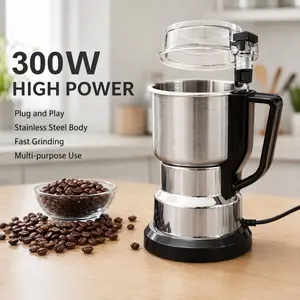 300w Multifunctional electric grinder high-power Coffee Bean Grinding Machine,Plug and Play Stainless Steel Home Mill,Multi-Function Grinding Tlools,Househlod Kitchen Appliances Springtok Espresso Maker