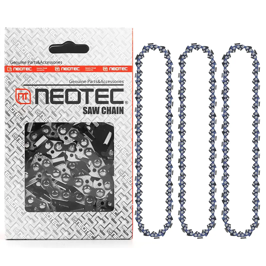 NEOTEC 10-Inch Chainsaw Chain 3-Pack - 3/8" Low Profile Pitch, 0.050" Gauge, 40DL, Guarded Drive Links, Hardened Rivets, Smooth Operation - Replacement for Sun Joe, Greenworks S40 Chainsaws & More
