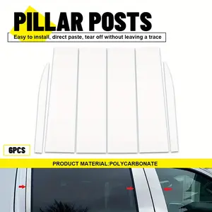 6Pcs Chrome Pillar Posts For Silverado 1500 GMC Sierra 1500 2019-2024 Decoration Accessories