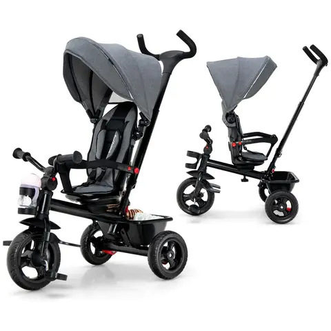 Costzon 5-in-1 Unisex Toddler Stroller - Polyester, Reversible Seat, Adjustable Canopy, EVA Wheels, Removable PP-Steel Parent Push Handle, Toddler Tricycle Pushchair, Convenience Stroller, Multifunctional tiktokshopbacktoschool