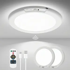 No wiring, no hassle – this motion sensor ceiling light turns my dark closet into a dream,GKV Motion Sensor LED Ceiling Light, USB Rechargeable Wireless Closet Light with Remote Control, Dimmable 3 Color Temperature Night Light for Hallway, Bathroom, Bedr