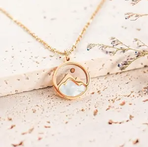 Mountain Pendant Necklace, Jewelry Gift, Christian Style Necklace