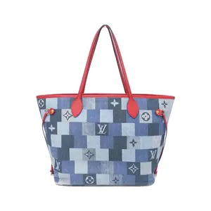 Pre-owned Louis Vuitton Denim Tote Bags Neverfull Monogram Canvas Tote Bag