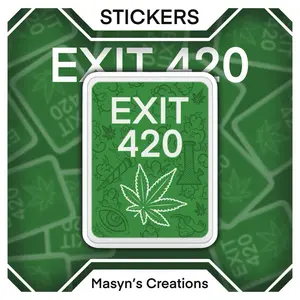 Exit 420 Sticker – Funny Cannabis Highway Sign Decal, Stoner Vinyl Sticker for Laptops, Water Bottles, Cars, Skateboards, Marijuana Lover Gift, 420 Humor, Pothead Aesthetic die cut vinyl sticker