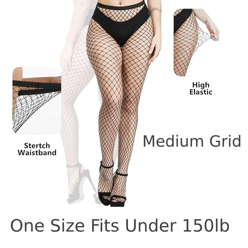 Women's High Waist Stretchy Fishnet Tights, Mesh Stockings, Fishnet Pantyhose Holiday Tights Daily Tights, Fashion Tights