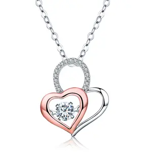 Emma Manor 18K Gold Plated Dancing 0.75 carat CZ Heart Pendant Necklace