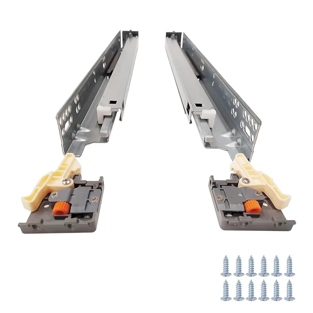 COLLINETS Perform Max Heavy-Duty Undermount Drawer Slides with Soft Close Mechanism - Cold Rolled Steel, 24 in, 100 lbs Capacity, 6-Way Adjustment, Concealed Tech, Drawer Removal, 3D Adjustable Lock (Pack of 2) for Cabinet Installation