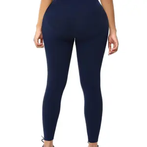 Dark Blue Queen Size Solid Color Leggings Hourglass Figure Comfort Women Womenswear Bottom Smooth Everyday