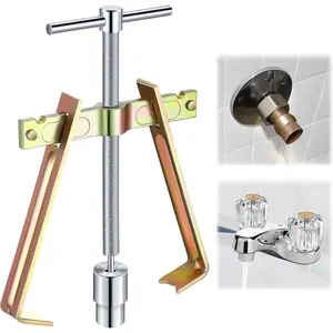 Faucet Handle Puller, Compression Sleeve Puller Tool with 1/2 Inch Compression Sleeve Removal Adapter, Adjustable Handle Sleeve Puller, Corroded & Frozen  Stops, Compression Ring Puller