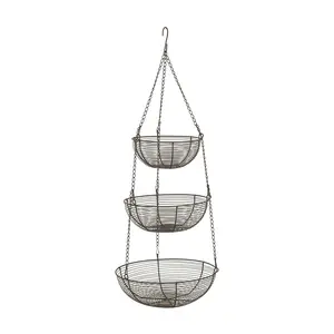 RSVP Bronze Woven Wire Hanging Basket