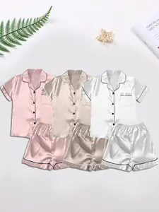 Huonwei Women Pajamas Ice Silk Multi-Piece Nightgown Summer Set Comfortable Home Wear 118 Loungewear Nightwear