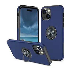 Entronix iPhone 15 Plus/14 Plus Case - 360º Circular Ring Holder, Cover Metal Wireless Dustproof Handle Protection Cellphone Smartphone