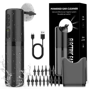Electric Ear Wax Removal Kit, Ear Cleaning Tool with 4 Pressure Modes, Earwax Cleaner, Ear Irrigation Flushing System for Adults, Safe and Effective, USB Rechargeable