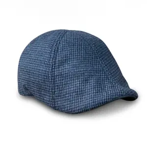 The Homage Boston Scally Cap - Black & Navy Houndstooth