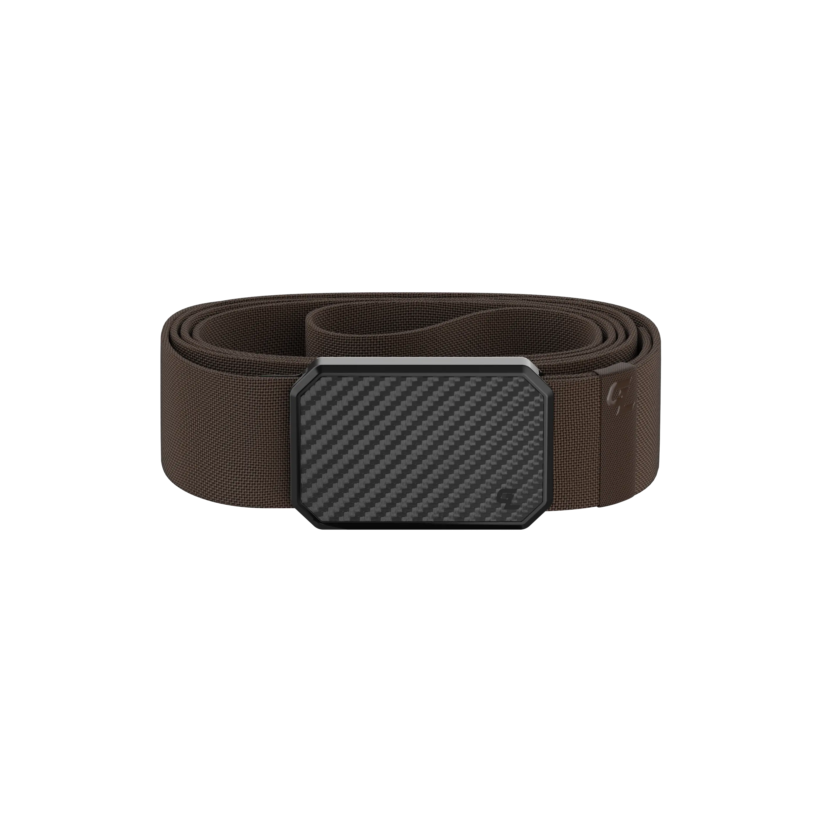 Groove Belt – Modern Stretch Belt for Men, Work & Outdoor Ready – Carbon Fiber / Brown