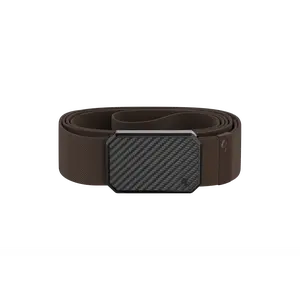 Groove Belt – Modern Stretch Belt for Men, Work & Outdoor Ready – Carbon Fiber / Brown