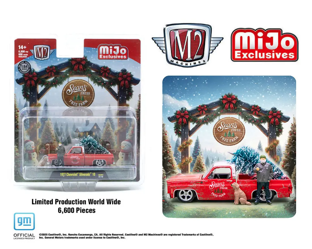 M2 Machines 1.64 Diorama Sean's Fresh Tree Farm 1977 Silverado 10 Limited Edition Collectible Model Car 1.64 Scale Vintage Vehicle Collectible