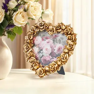 Multi-Head Rose Heart Photo Frame, 3D Resin Material, Ideal for Home Photo Display, Home Decor Accessory and Photography Decoration Props