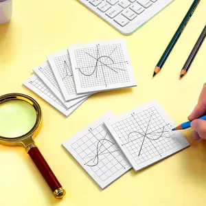 Graph Paper Notepad, 6 Counts/set Mini Compound Board Sticky Mesh Notepad, Various X Y Coordinate Mesh Notepads for Office School Supplies