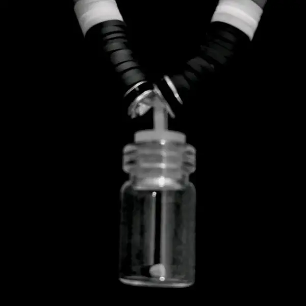 Black, White & Gray Clay Necklace with Mini Jar Charm and Mustard Seed Charm