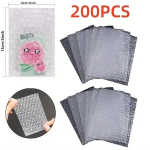 Set of 200pcs Cushion Wrap Pouches, 10*15cm/4"x 6", Bubble Out Wrap Bags, Bubble Bags for Shipping, for Jewelry Packaging Supplies, Packing and Storage
