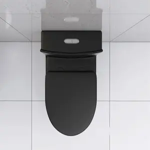 Elongated One Piece Toilet Dual Flush 1.1/1.6 GPF Water Saving Map 1000g Modern Matte Black Finish Powerful Dual Flush System Comfort Design Soft-Close Seat Easy Clean Ultra-Quiet