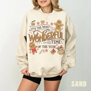 It's The Most Wonderful Time Of The Year Sweatshirt, Christmas Family, Cute Gingerbread Sweater, Gift For Christmas, Xmas Gingerbread Tee