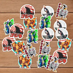 Stickers Pack 20 Pcs Godzilla Bottle Luggage Bumper Skateboard Laptop Car Aesthetic Waterproof Guitar Colorful Water Bike Vinyl