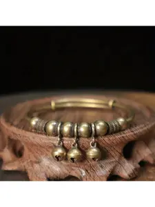 1 Piece Retro Geometric Bell Beaded Push-Pull Bracelet & Vintage Luminescent Stainless Steel Pendant Necklace Set, Anime Inspired Style, ASMR Bracelet for Women, Ideal for Daily Wear, Birthday, Festival, Wedding & BFF Friendship Gifts