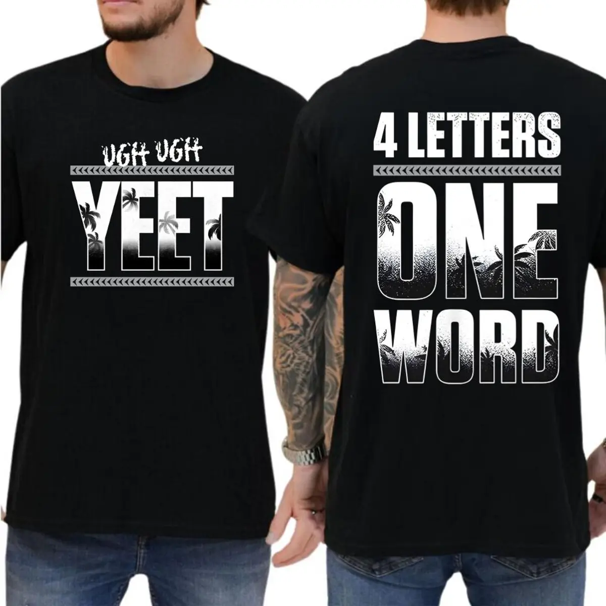 YEET 4 Letter One Word Bold Print Pure Cotton T-Shirt Suitable For Everyday Street Fashion, Unisex