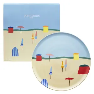 Destination Mer Gift Box of Round Shared Plate / Pie Dish by Degrenne Paris