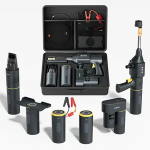 6 in 1 Car Smart Kit, 19000PA Portable Mini Car Vacuum Cleaner, 200PSI Cordless Pressure Washer, 150PSI Tire Inflator Portable Air Compressor, 15000mAh Fast Wireless Charging Power Bank, 1500A Car Jump Starter for Car, Bike, Motor