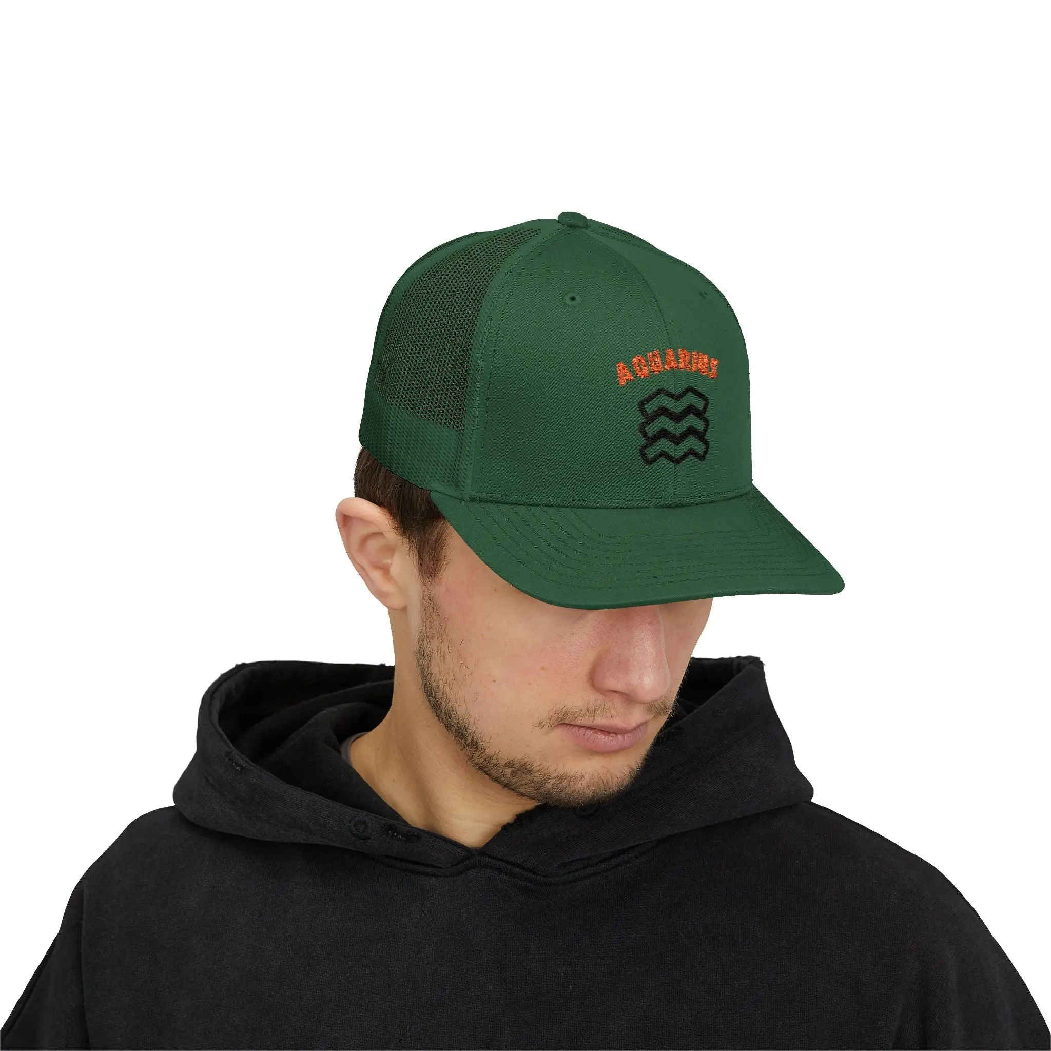 SABAS Embroidered Snapback Trucker Cap – Aquarius Zodiac Cap